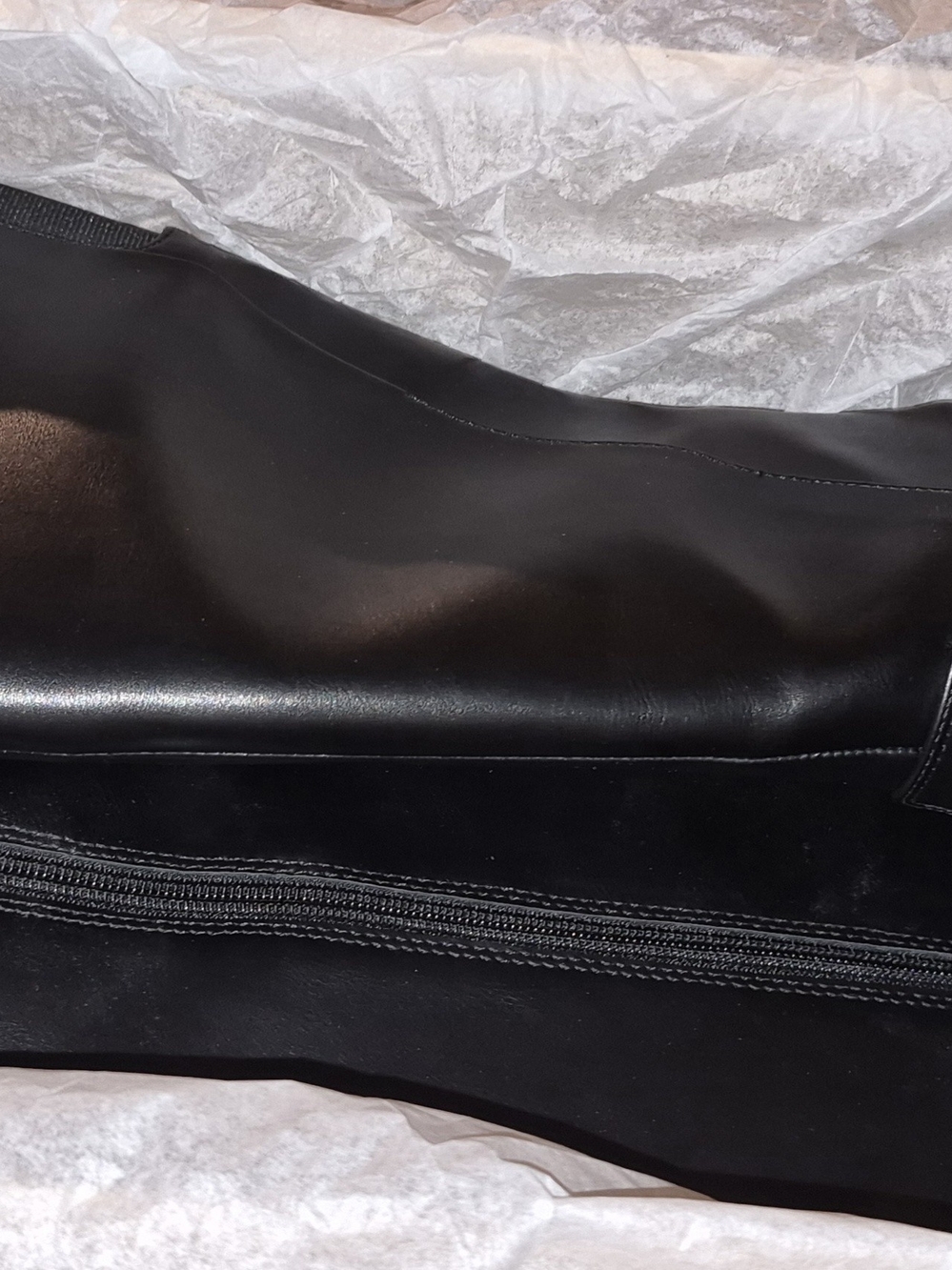 Soda Black Leather Knee-High Buckle Boots - Picture 7 of 10